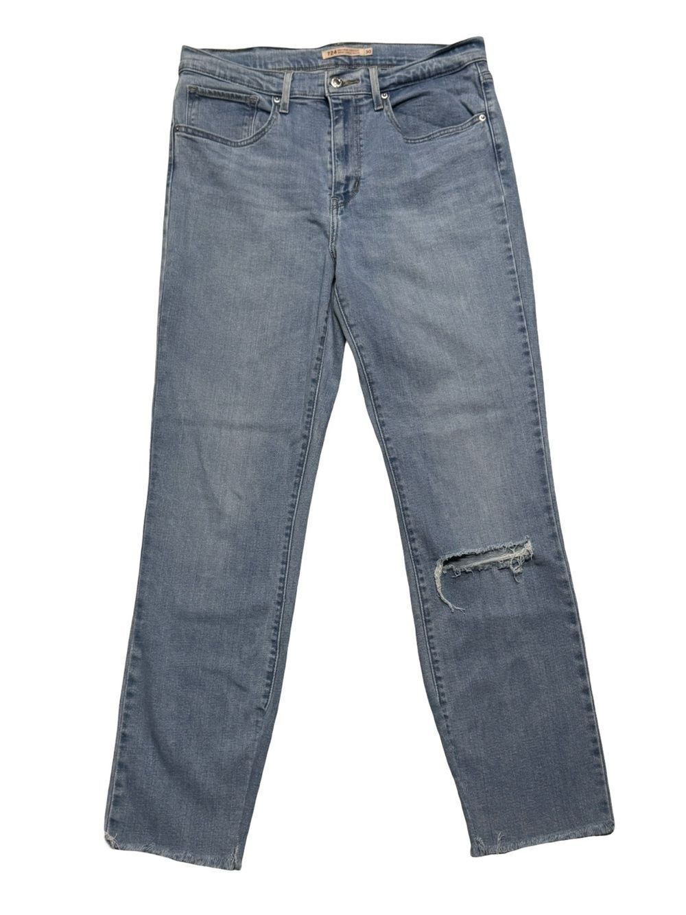 Levi’s 724 High Rise Straight Distressed Jeans Size 30